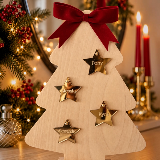 Albero di Natale della Famiglia Personalizzato con Stelle e Nomi