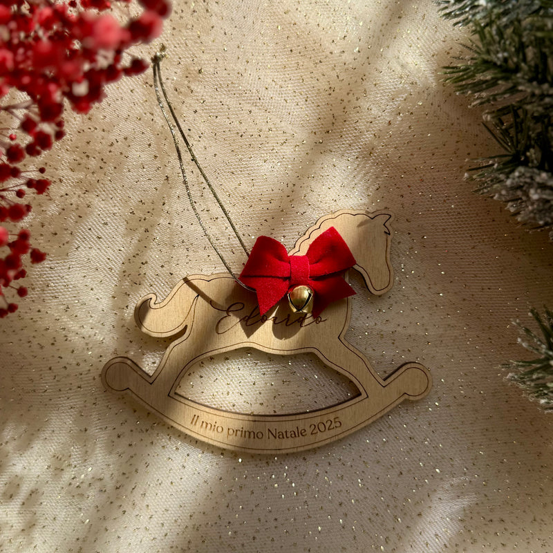 Decorazione natalizia "Cavalluccio a dondolo" Personalizzabile