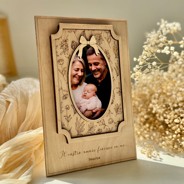 Cornice portafoto Nonni "Flower" personalizzata