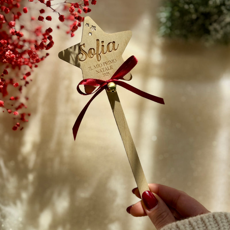 Stellina Primo Natale - Bacchetta Fotografica Personalizzata