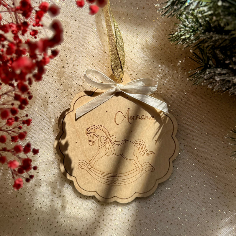 Cavallino di Natale – Decorazione in legno personalizzata