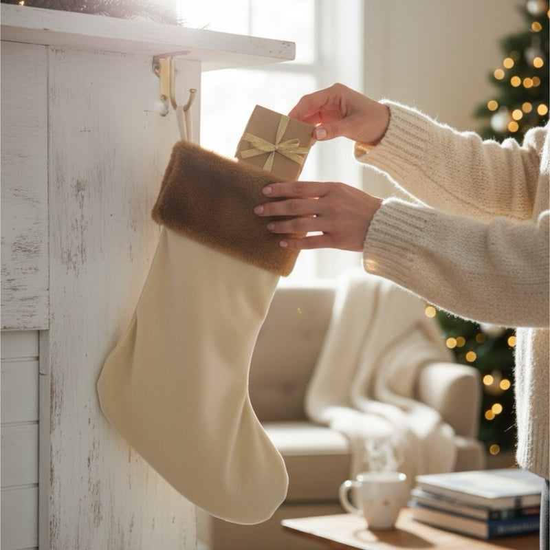 Calza natalizia personalizzata in velluto