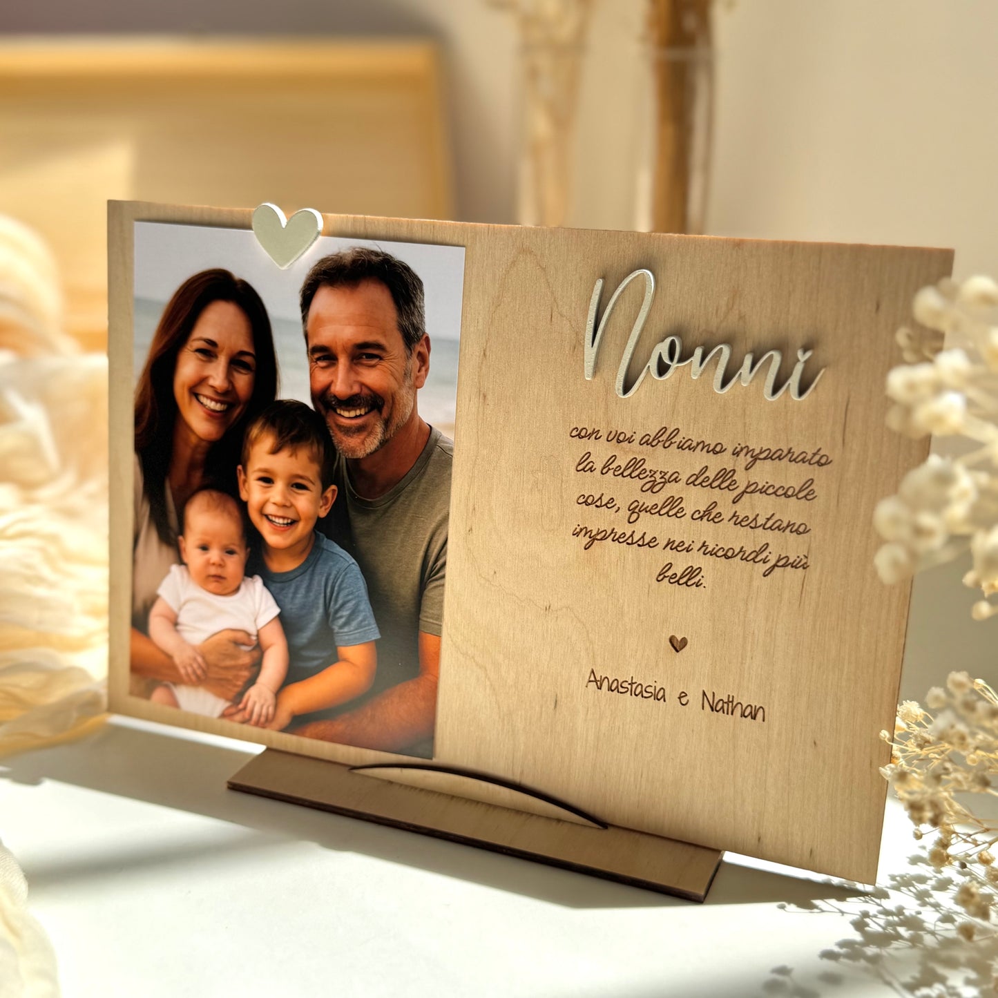 Portafoto in legno personalizzato per i Nonni