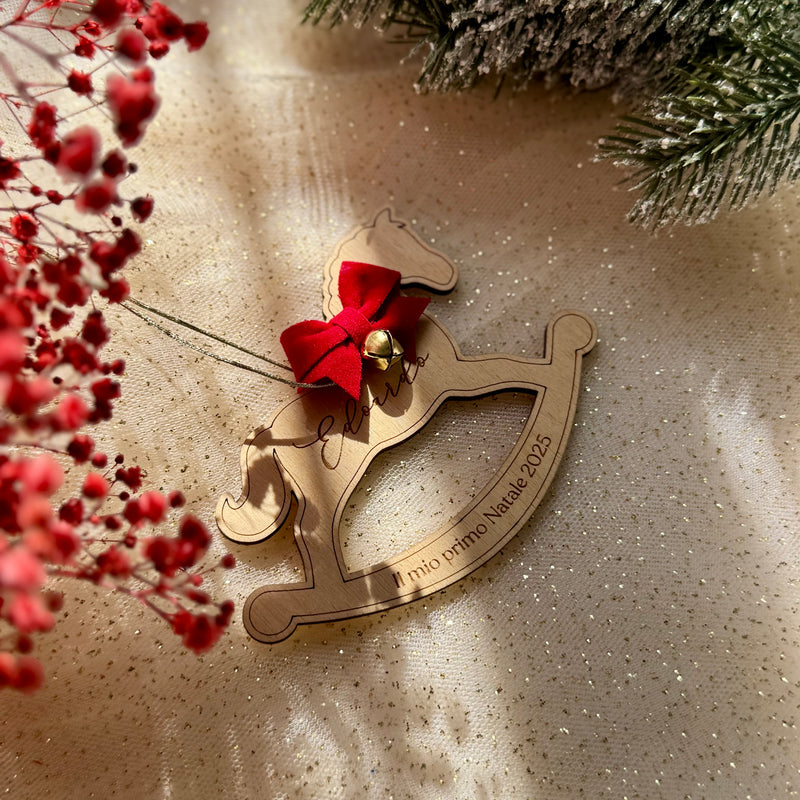 Decorazione natalizia "Cavalluccio a dondolo" Personalizzabile