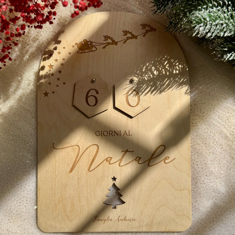 Countdown di Natale – Decorazione in legno personalizzata