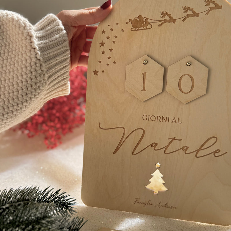 Countdown di Natale – Decorazione in legno personalizzata
