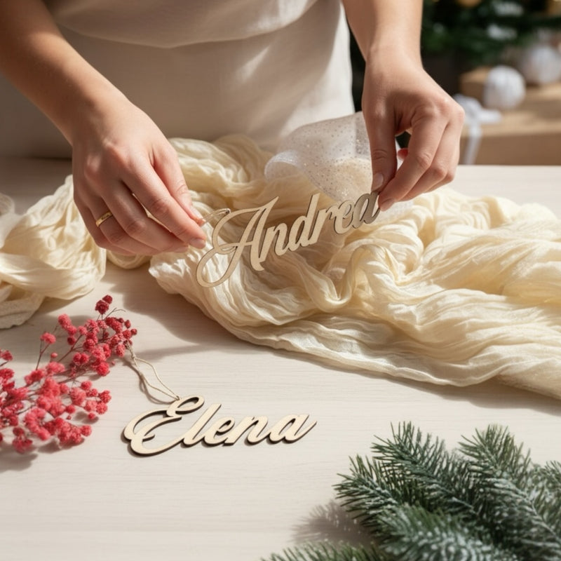 Calza natalizia personalizzata in velluto