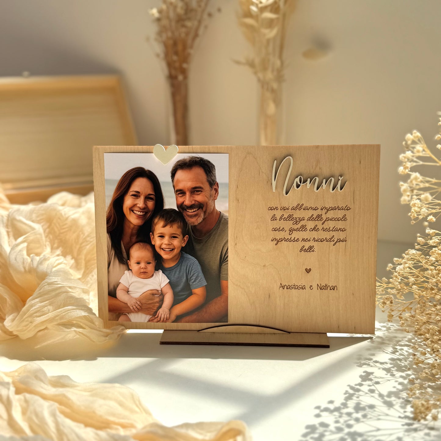Portafoto in legno personalizzato per i Nonni