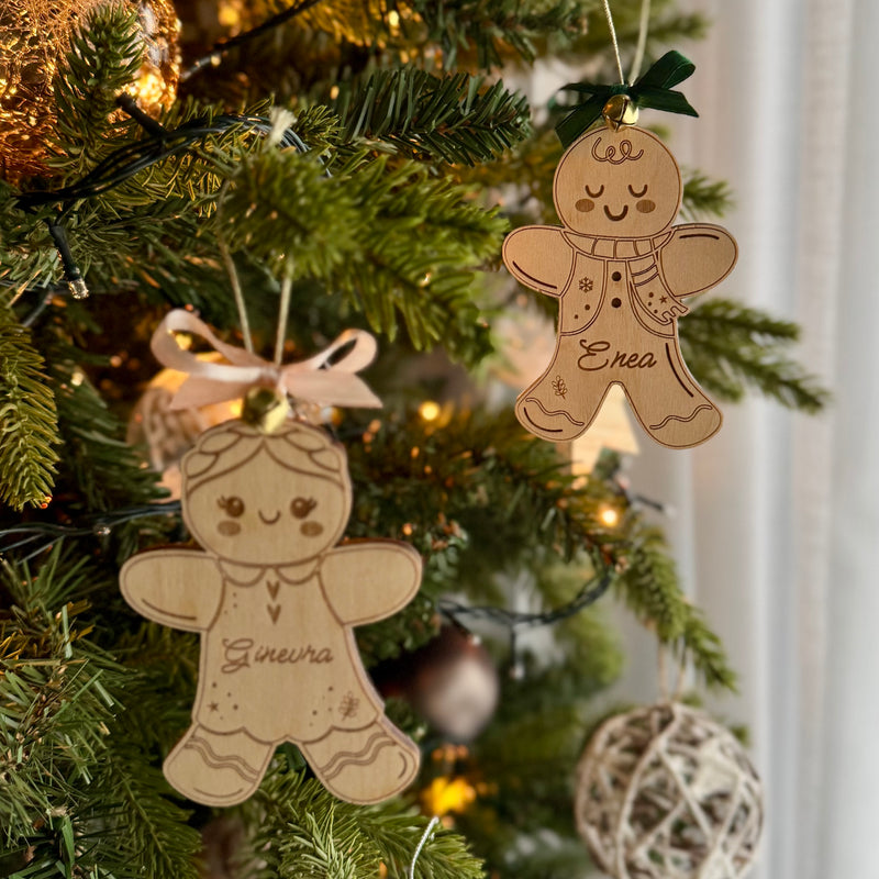 Omini di pan di zenzero – Decorazioni in legno personalizzate