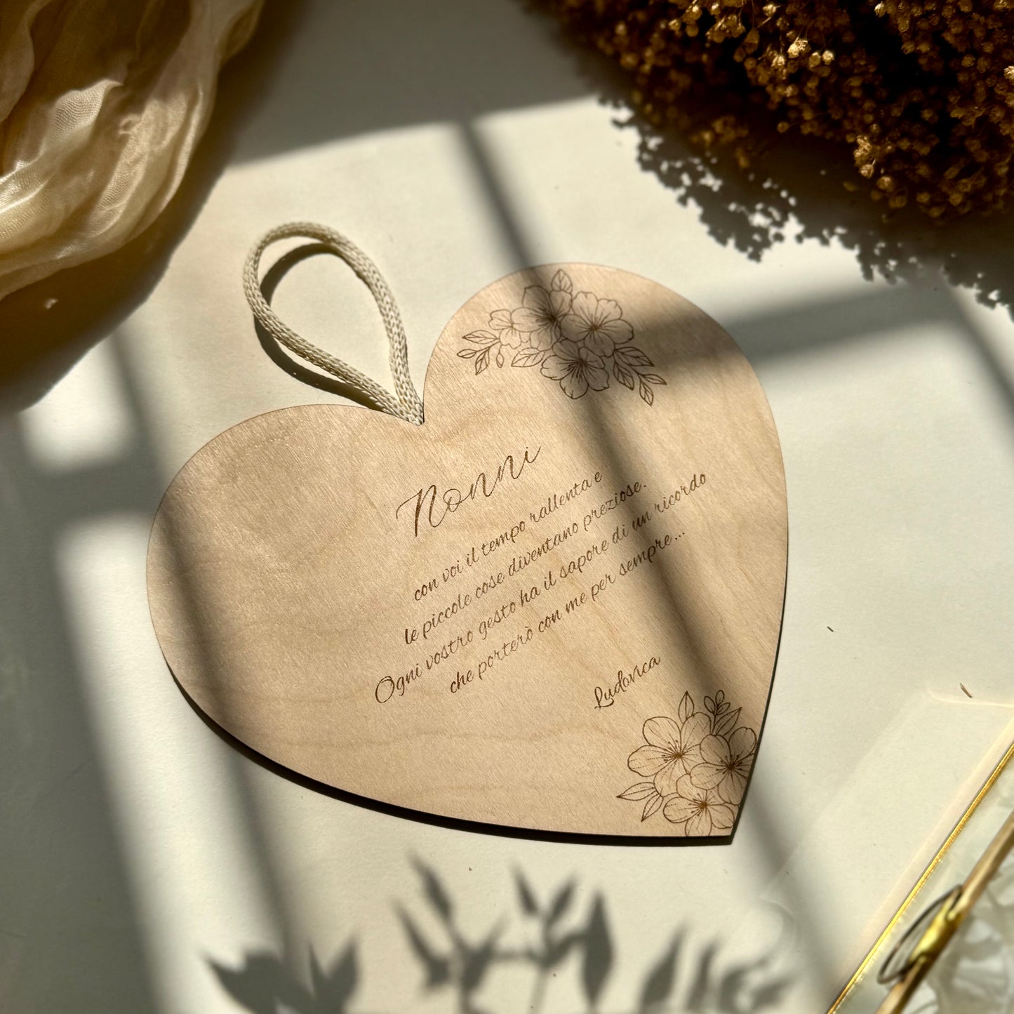 Decorazione da appendere Festa dei Nonni "Heart" personalizzata