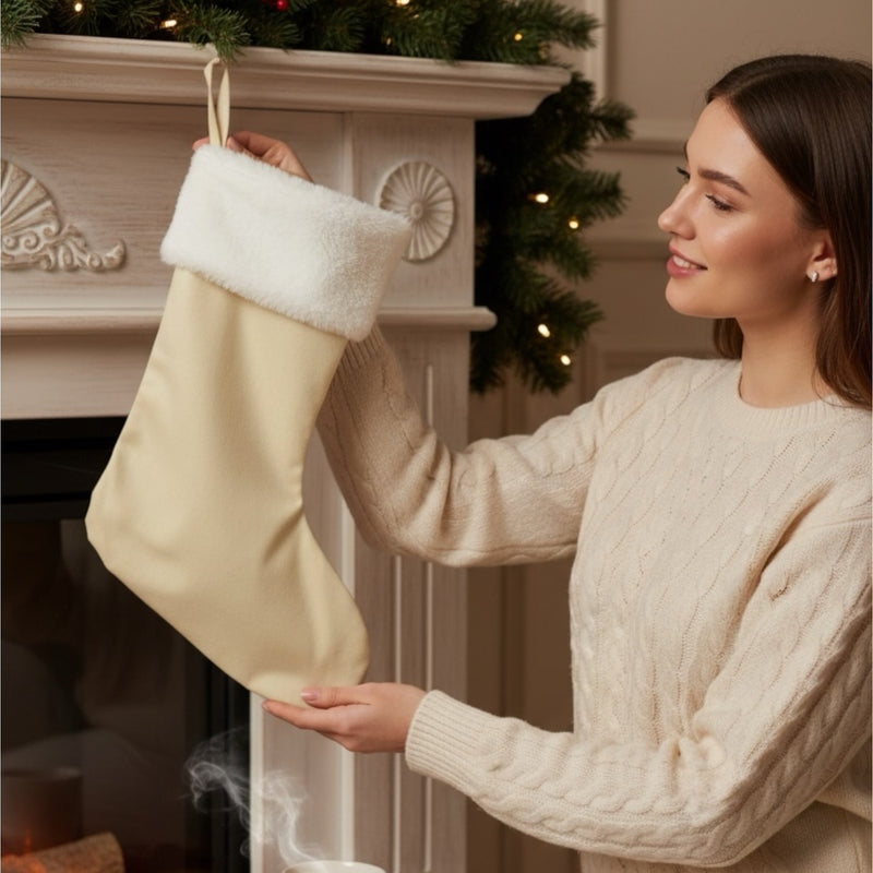 Calza natalizia personalizzata in velluto