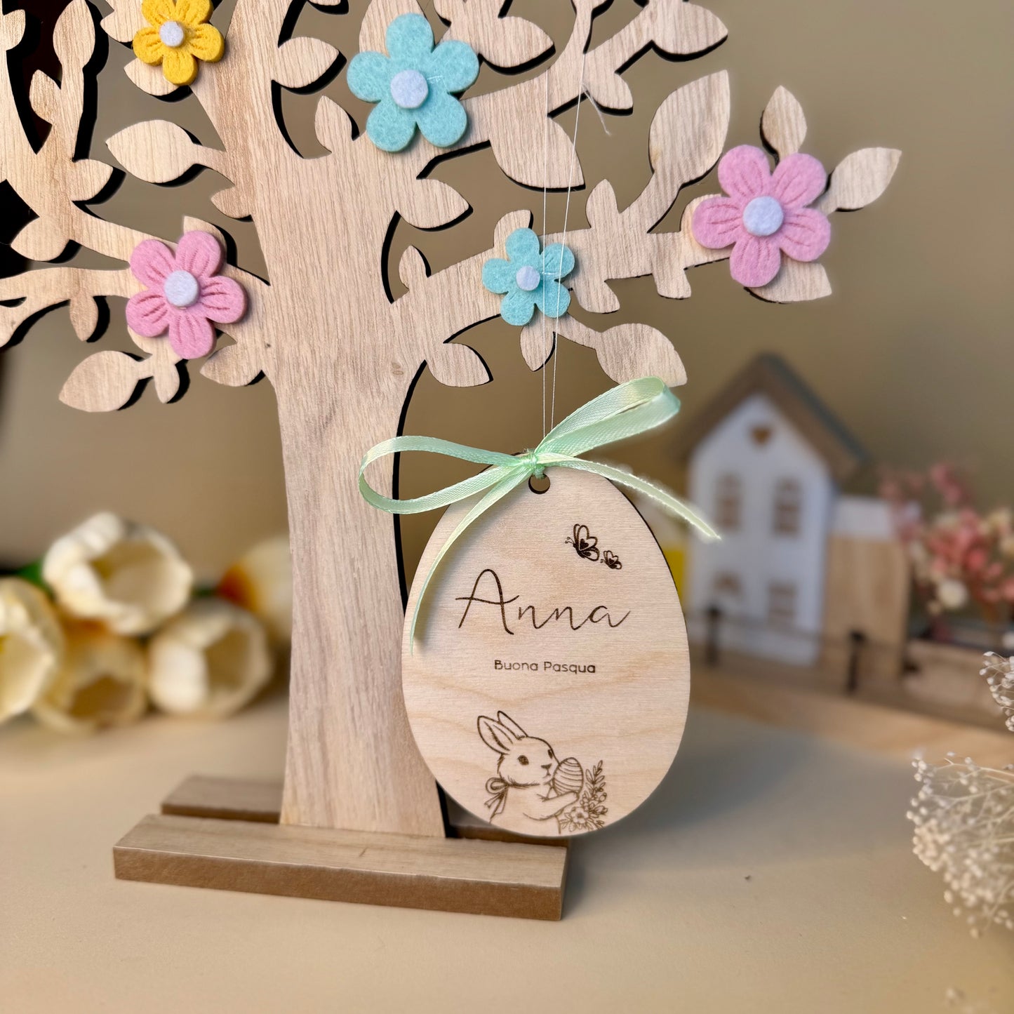 Segnaposto e decorazione da appendere "Bunny Egg" Personalizzabile