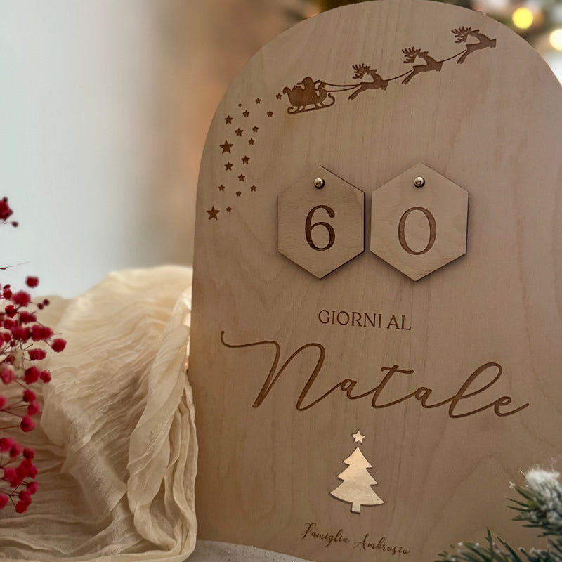 Countdown di Natale – Decorazione in legno personalizzata