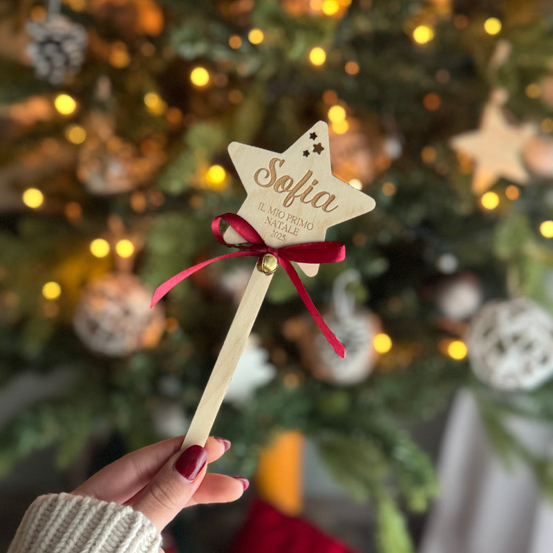 Stellina Primo Natale - Bacchetta Fotografica Personalizzata