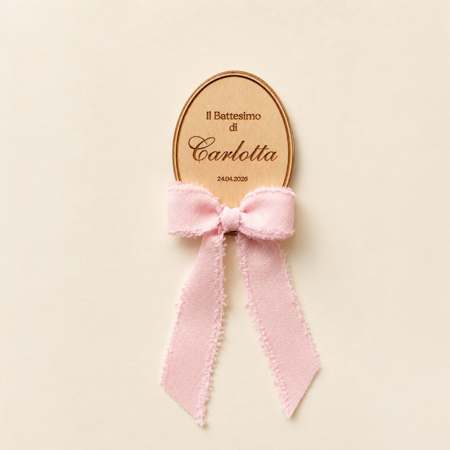 dettaglio segnaposto elegante con fiocco in chiffon coordinato
