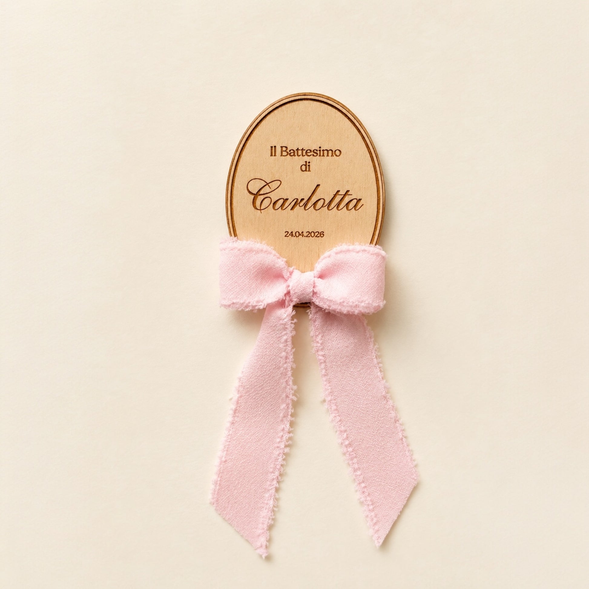 dettaglio segnaposto elegante con fiocco in chiffon coordinato
