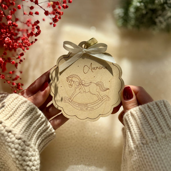 Cavallino di Natale – Decorazione in legno personalizzata