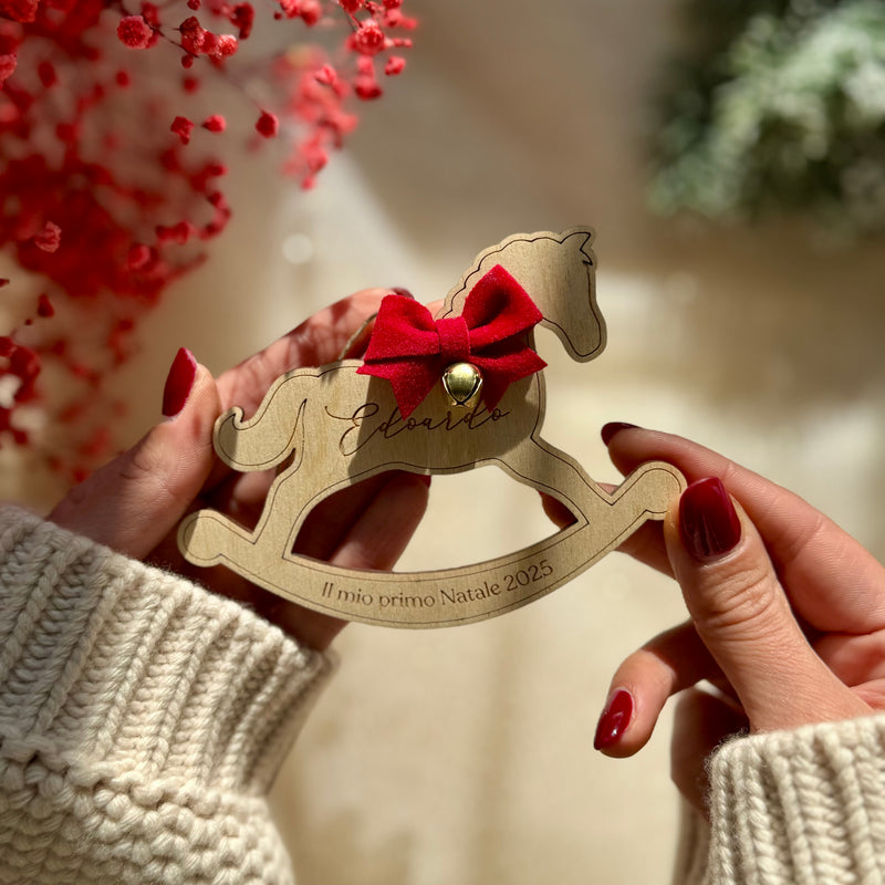 Decorazione natalizia "Cavalluccio a dondolo" Personalizzabile