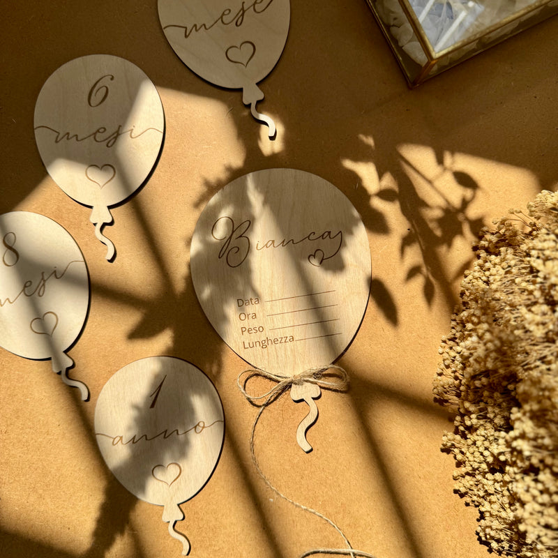 Targhetta "New Born" Balloon Personalizzabile
