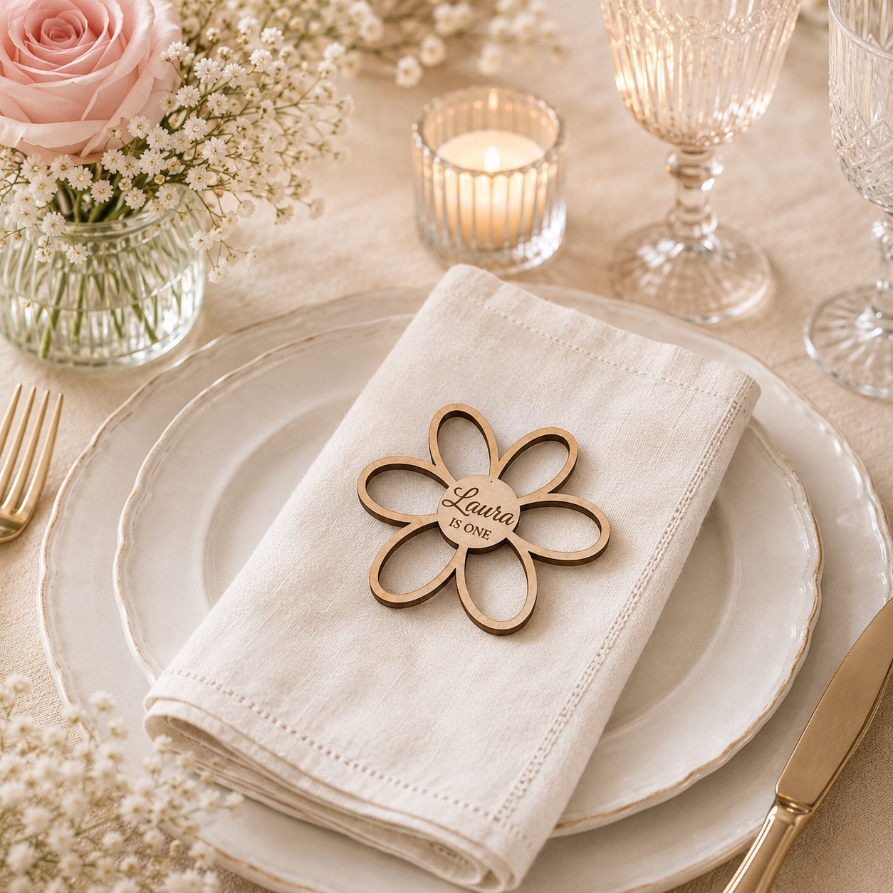 segnaposto fiore con magnete personalizzato per eventi speciali