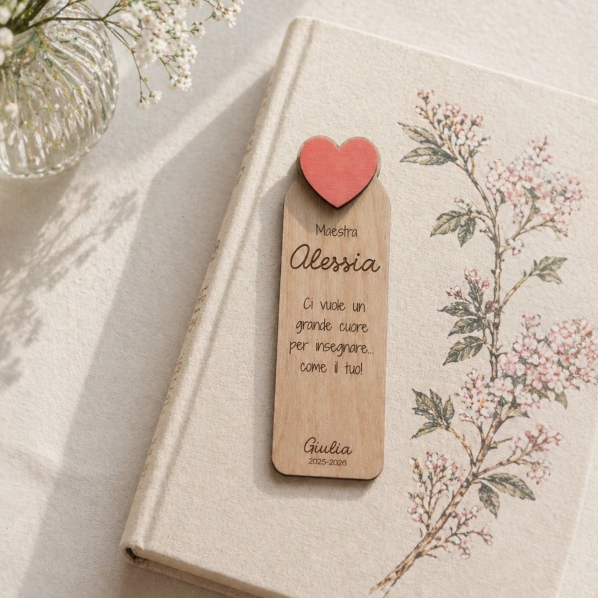idea regalo fine anno maestra in legno personalizzato