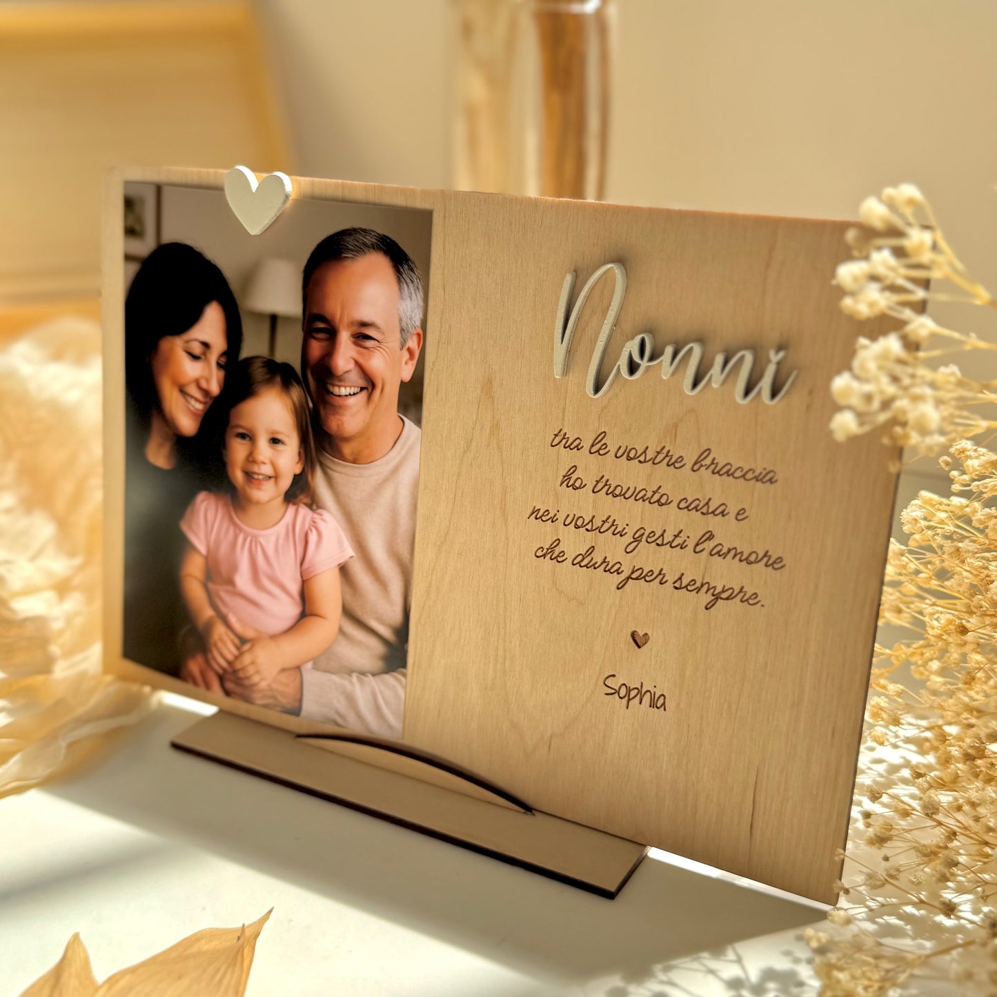 Portafoto in legno personalizzato per i Nonni