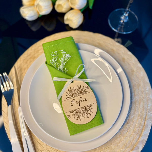Segnaposto e decorazione da appendere "Flower" Personalizzabile