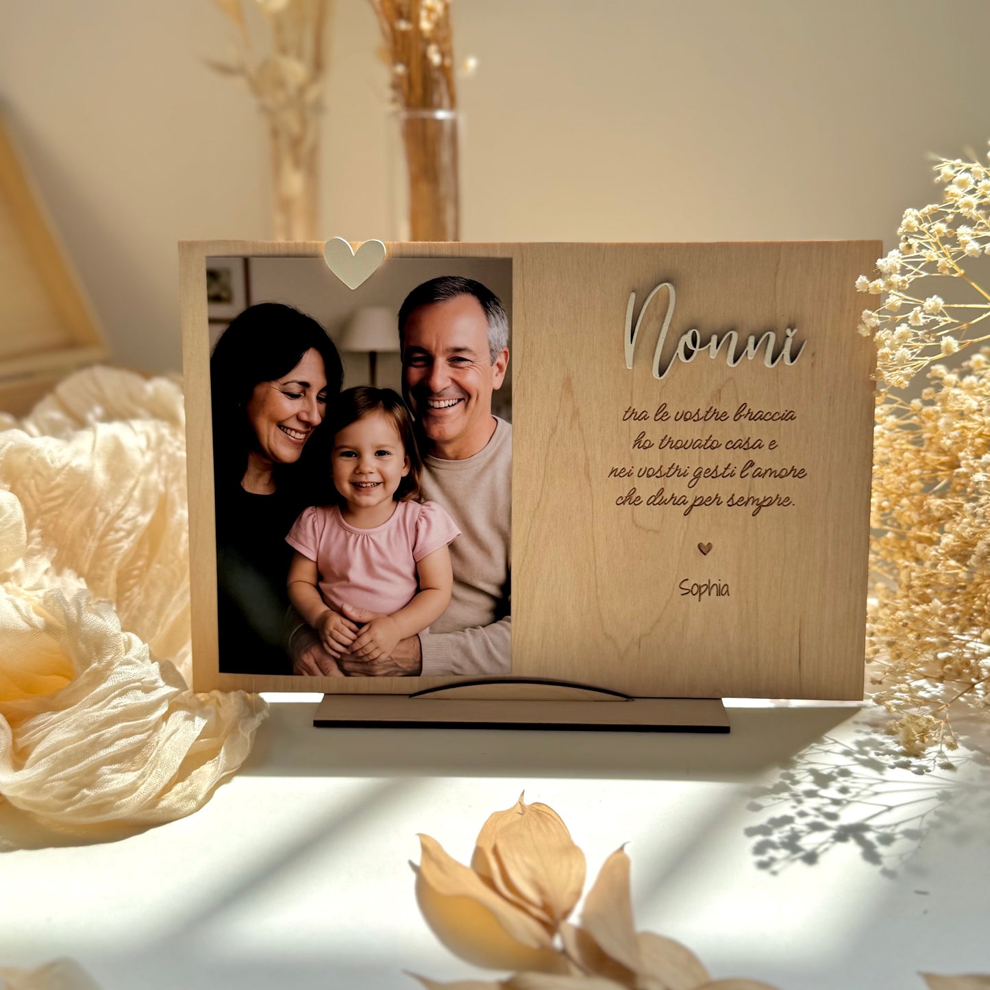Portafoto in legno personalizzato per i Nonni