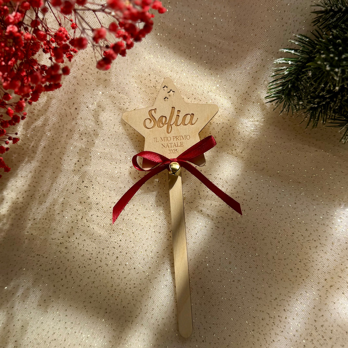 Stellina Primo Natale - Bacchetta Fotografica Personalizzata