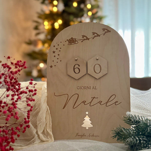 Countdown di Natale – Decorazione in legno personalizzata