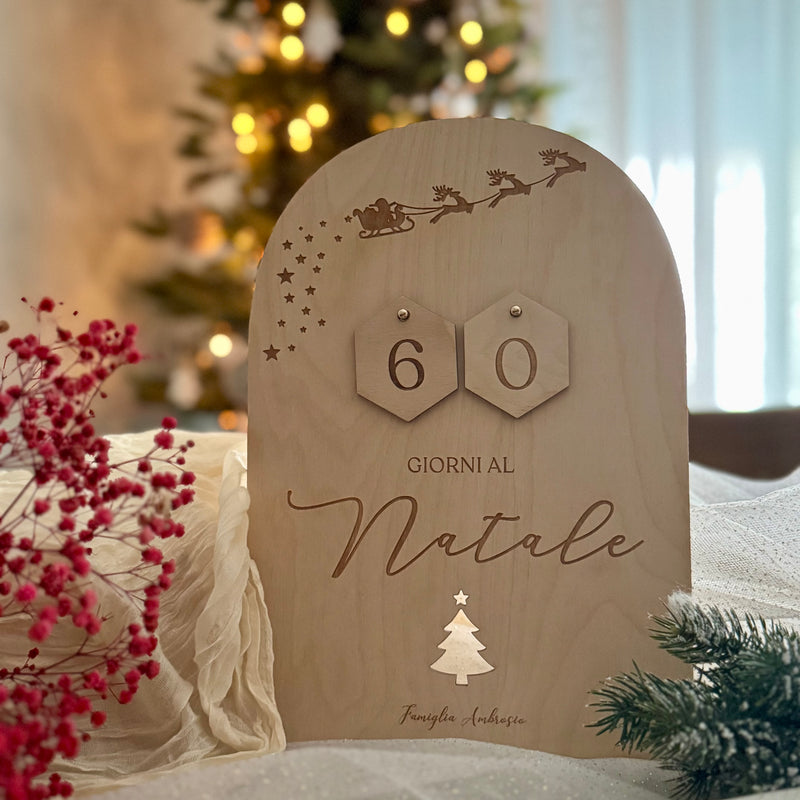 Countdown di Natale – Decorazione in legno personalizzata