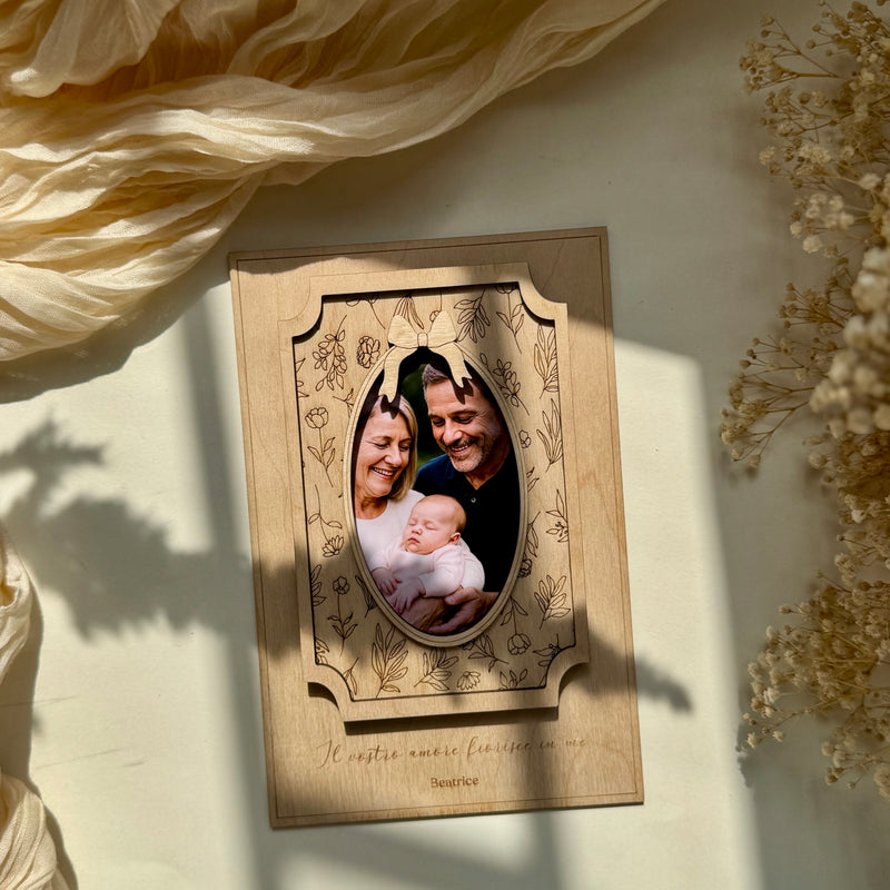 Cornice portafoto Nonni "Flower" personalizzata
