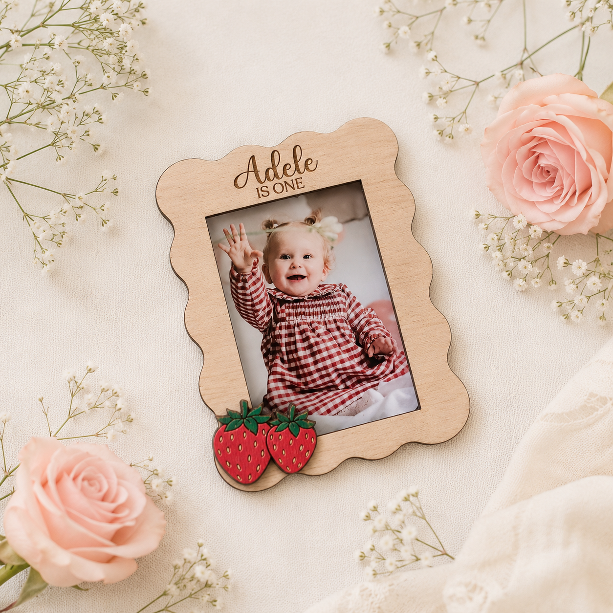 dettaglio portafoto artigianale personalizzato per compleanno
