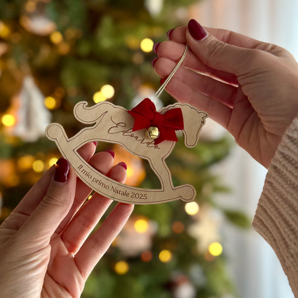 Decorazione natalizia "Cavalluccio a dondolo" Personalizzabile