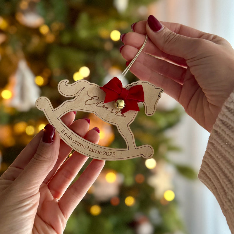 Decorazione natalizia "Cavalluccio a dondolo" Personalizzabile