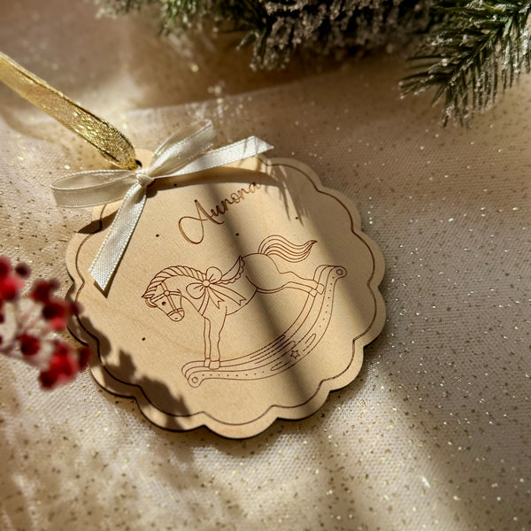Cavallino di Natale – Decorazione in legno personalizzata