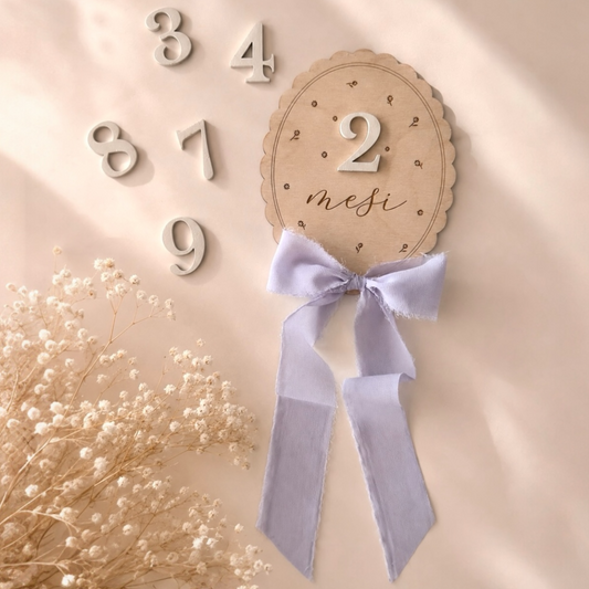 Milestone Cards Flower con numeri 3D intercambiabili per fotografare la crescita del neonato mese dopo mese